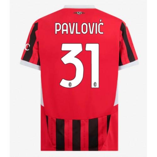 Fotbalové Dres AC Milan Strahinja Pavlovic #31 Domácí 2024-25 Krátký Rukáv